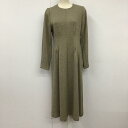OPAQUE.CLIP オペークドットクリップ ロングスカート ワンピース One-Piece Long Skirt 637-55200 Dika ツイーディーツイル ウエストタックワンピース 長袖【USED】【古着】【中古】10133451