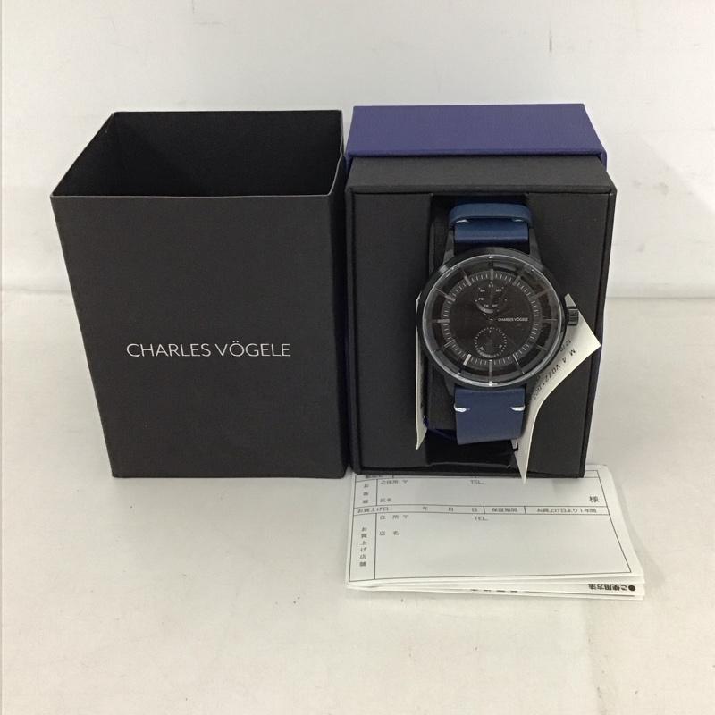 CHARLESVOGELE シャルルホーゲル アナログ(クォーツ式) 腕時計 Watch Analog (Quartz) V0721 レザーベルト 箱有【USED】【古着】【中古】10134488
