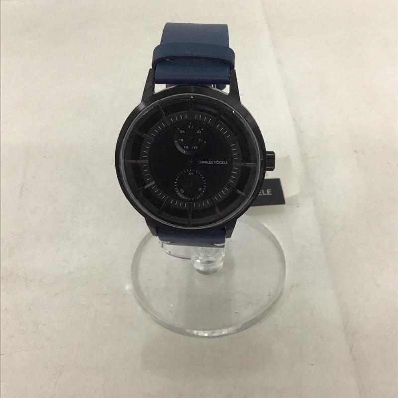 CHARLESVOGELE シャルルホーゲル アナログ（クォーツ式） 腕時計 Watch Analog (Quartz) V0721 レザーベルト 箱有【USED】【古着】【中古】10134488