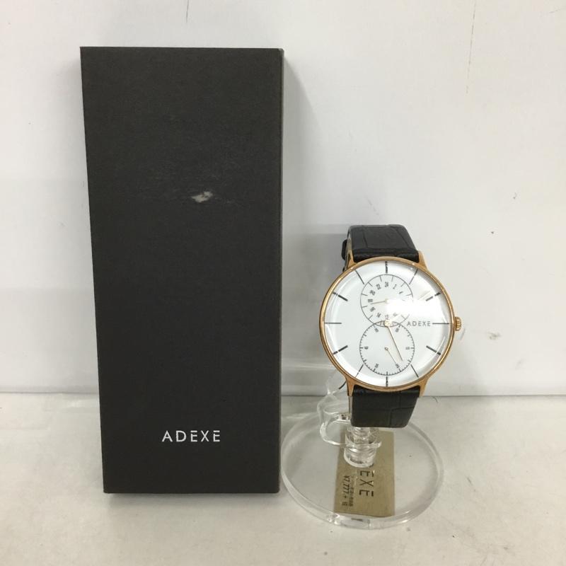 ADEXE アデクス アナログ（クォーツ式） 腕時計 Watch Analog (Quartz) 1868D-03 GRANDE 箱有 レザーベルト【USED】【古着】【中古】10135141