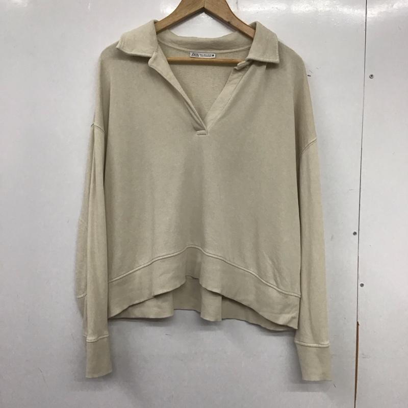 ZARA ザラ 長袖 トレーナー Sweat, Sweatshirt 2335 156 711 ポロ スウェット エルボーパッチ【USED】..