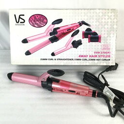 【中古品】 ヴィダルサスーン / Vidal Sassoon 4WAYヘアアイロン VSW-2700 カール／ストレート ヘアアイロン 2012年製 ピンク 165～180℃ 30015822