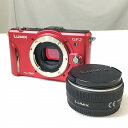 【中古品】 パナソニック / Panasonic LUMIX デジタル一眼カメラ DMC-GF2 C-R ミラーレス + レンズ1本 1210画素 ファインレッ...