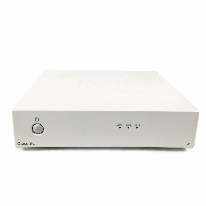 メーカー名オラソニック / Olasonic製品名ステレオパワーアンプ型番NANO-A1サイズ横幅：149mm高さ：33mm奥行：172mm発売年2013年カラープラチナホワイトアンプ方式SCDS（スーパー・チャージド・ドライブ・システム）方式スピーカー出力ステステレオ 56W+56W（4Ω）/28W+28W（8Ω）（ダイナミックパワー）周波数特性5Hz～100,000Hz重量1200g（アンプ本体のみ）付属品欠品はございません。全て揃っております。 ※外箱はございません。商品状態B 一般的な中古特に目立った傷・汚れ等はございません。 動作確認のため、通電チェックを行っております。備考状態ランクN 未開封品未開封品（展示品含む）。検品等の為に開封品もあり。A 状態良好使用感があまりなく、状態良好な中古品。B 一般的な中古通常使用に伴う汚れや傷、日焼け等があるもの。C 使用感の目立つ中古使用感があり、汚れや傷が目立つもの。D 難あり中古使用に支障のない程度の傷・破損があるもの。J ジャンク故障や破損、重要パーツの欠品等があるもの。※状態ランクはあくまで当店による基準となりますので、目安としてお考えください。※当店の商品は一部店頭でも販売しております。ご注文時に在庫ありとなっていた場合でも売り切れの際はご注文をキャンセルさせていただくこともございますので、予めご了承ください。配送料金こちらの商品の配送料金は日本郵便（ゆうパック）による発送となります。詳細につきましては「決済・発送・返品」のページをご確認ください。