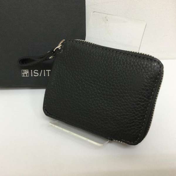 古着 IS/IT イズ イット 967001 L字ファスナー エコバッグ付き シュリンクレザーウォレット パッカブル 折りたたみ財布 タグ・箱付 メンズ - ISItems【USED】【古着】【中古】50098459