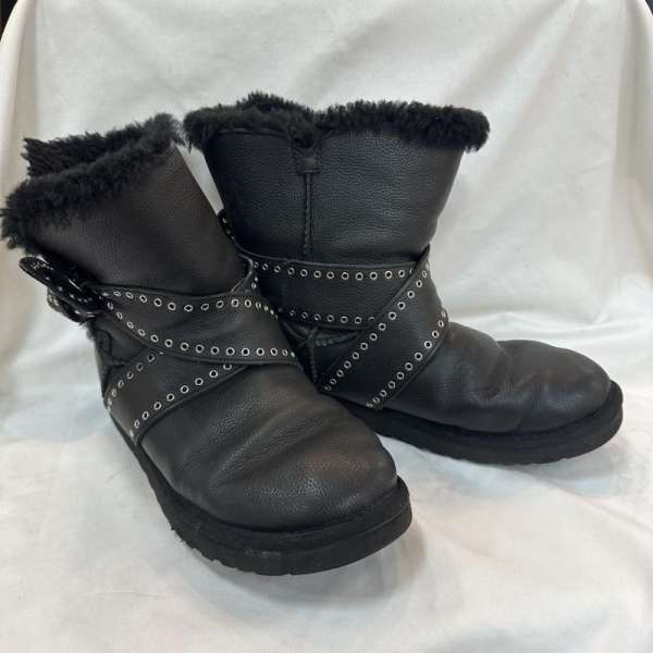 アグ MABEL BAILEY BOW メーベル ブーツ 1016299 レザー ムートン レディース 25.0cm【USED】【古着】..
