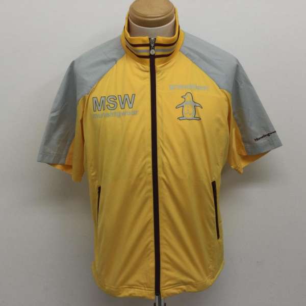 マンシングウェア MG6552 フルジップ ナイロンベスト ストレッチ ゴルフベスト ロゴプリント メンズ M ..