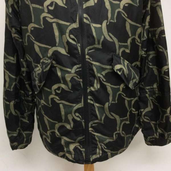 ピーエスポールスミス 51F11-310-02 Chain-Link Heart Print Shirt 総柄プリント ナイロンパーカー チェーンリンクプリント ナイロンジャケット メンズ L【USED】【古着】【中古】50110055