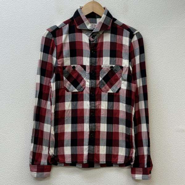 ザ・フラットヘッド チェック柄 カッタウェイ ホリゾンタルカラー フランネル メンズ 34【USED】【古着】【中古】50116034