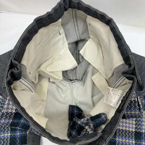 コムデギャルソンオムプリュス 2000AW ドッキングロック期 チェック ウール ドッキング デニム パンツ PP-04019M メンズ M ISItems【USED】【古着】【中古】50121877