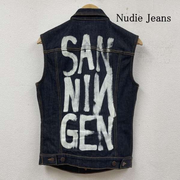 ヌーディージーンズ 前開き デニム ベスト バックペイント NJ1000349 インディゴ メンズ S ISItems【US..