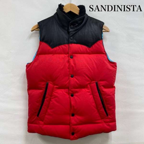 サンディニスタ バイカラー レザー ナイロン 切替 シープスキン 羊革 ボア M【USED】【古着】【中古】50123952