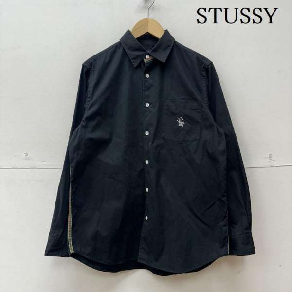 ステューシー クラウン ロゴ ライン シャツ メンズ S【USED】【古着】【中古】50125946