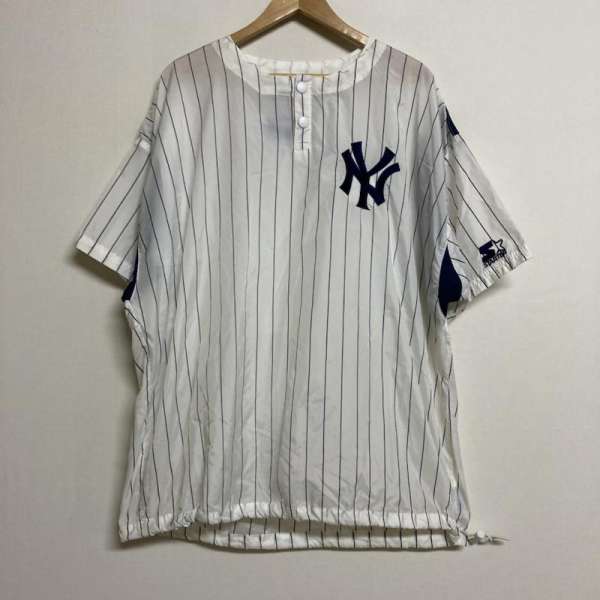 スターター STARTER GENUINE MERCHANDISE ニューヨークヤンキース ナイロン ユニフォームシャツ XL メンズ XL【USED】【古着】【中古】50127272