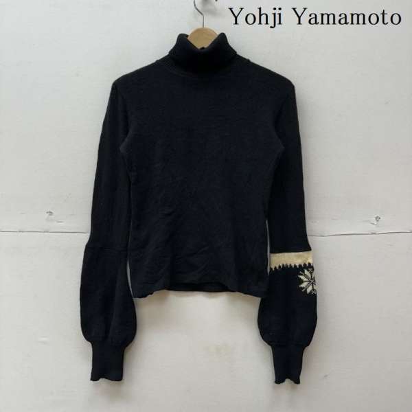 ヨウジヤマモト パフスリーブ タートル ネック ウール ニット FJ-T11-852 3【USED】【古着】【中古】50..