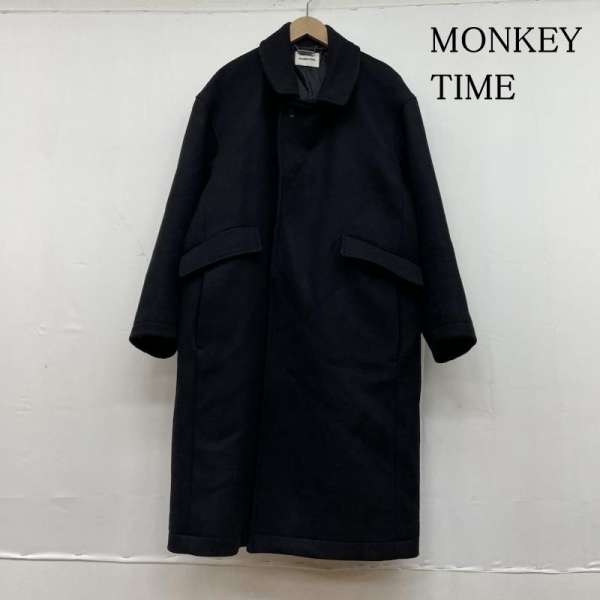 モンキータイム KRZ MELTON OVER COAT オーバー コート チェスター ウール 8325-199-0438 メンズ S【USED】【古着】【中古】50131217