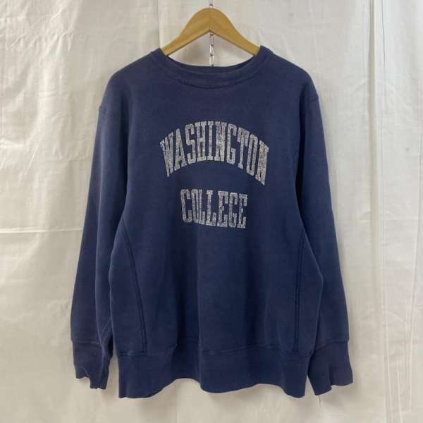 楽天クラシカヴィンテージ 80s champion REVERSE WEAVE トリコタグ プリントタグ USA製 WASHINGTON COLLEDGE navy L メンズ L【USED】【古着】【中古】50131827
