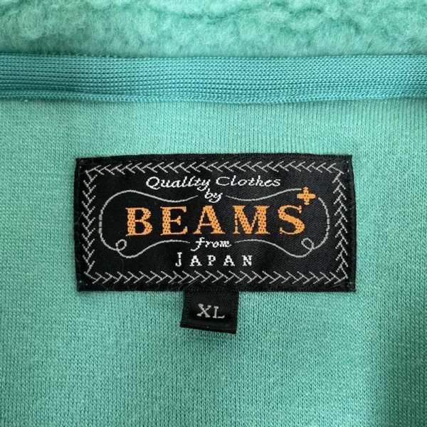 ビームスプラス 24AW ミリタリー ハーフ ジップ フリース ミントグリーン スタンドカラー 38-13-0209-156 メンズ XL【USED】【古着】【中古】50133904