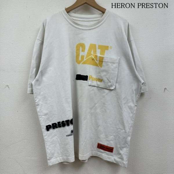 HERON PRESTON　激レア　刺繍×袖プリント　ロングスリーブTシャツ　M HERON PRESTON 激レア 刺繍×袖プリント ロングスリーブTシャツ M