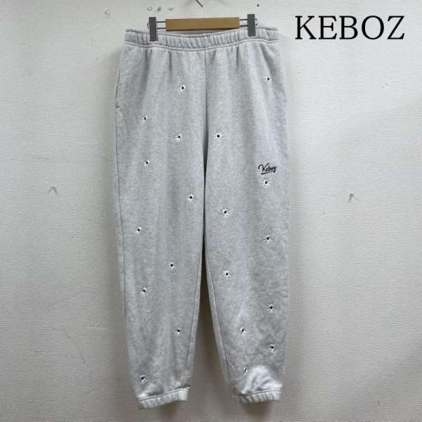 ケボズ NICK GEAR FREAK’S STORE コラボ Flower Embroidery Logo スウェット パンツ FS223-1445G メンズ L【USED】【古着】【中古】50134375