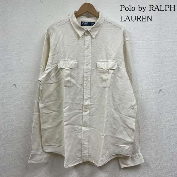 ポロバイラルフローレン 長袖 ブラウス リネン 麻 61％ シルク 39％ サファリ シャツ 胸ポケット ボタン メンズ XXL ISItems【USED】【古着】【中古】50135330
