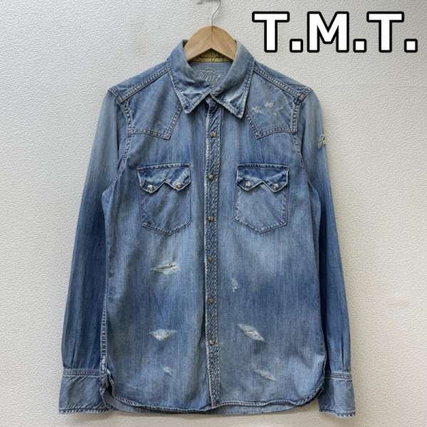 TMTティーエムティーTSH-F1602 DAMAGE DENIM SHIRTS TMTティーエムティーTSH-F1602 DAMAGE DENIM SHIRTS