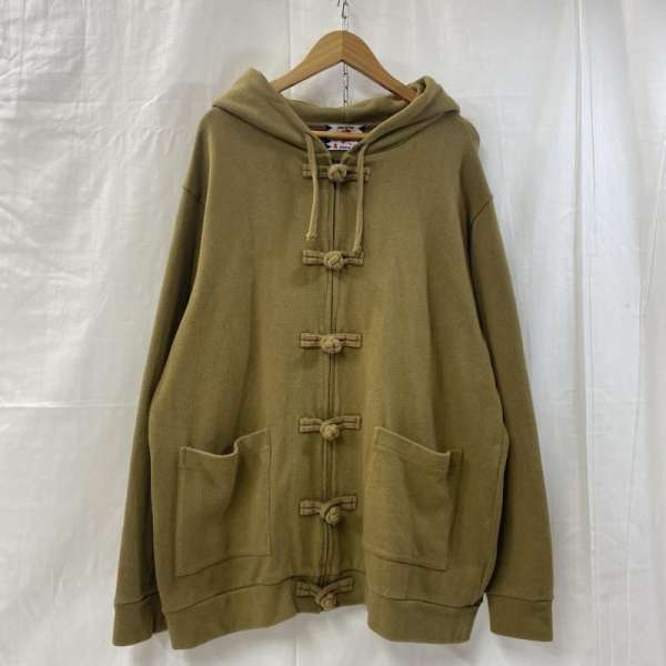 サノバチーズ CHINA HOODIE オリーブベージュ XL フルジップフーディー メンズ XL ISItems【USED】【古着】【中古】50135700