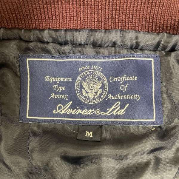 アヴィレックス 6122060 襟付き ジップボタン式 ワッペンデコ メルトン ウール スタジャン メンズ M ISItems【USED】【古着】【中古】50135879