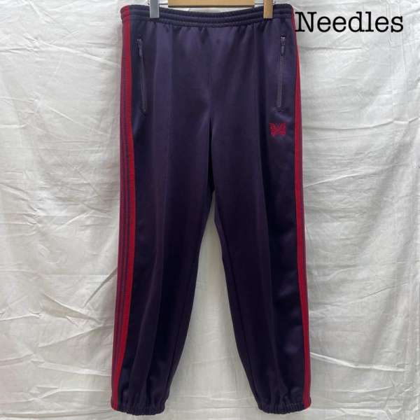 ニードルス 22FW NARROW TRACK PANT ナロー トラックパンツ ジャージ 刺繡 蝶 紫 ライン パープル Mサ..