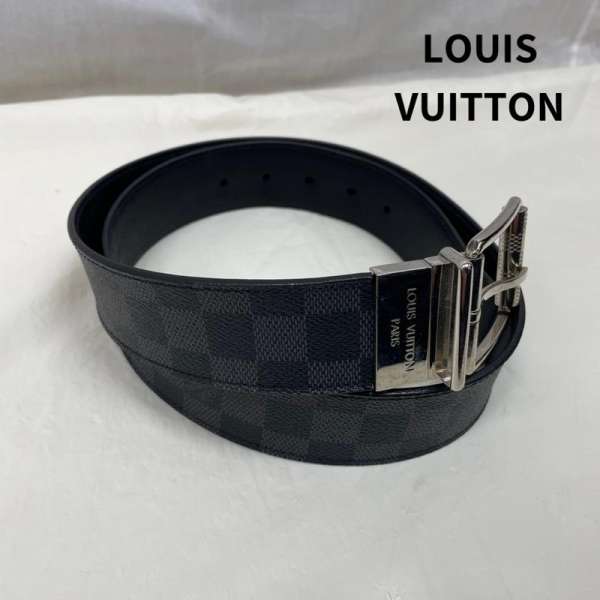 ルイ・ヴィトン ブラックレザーベルト　即日発送 LOUIS VUITTON ルイ ヴィトン ベルト レザー ブラック