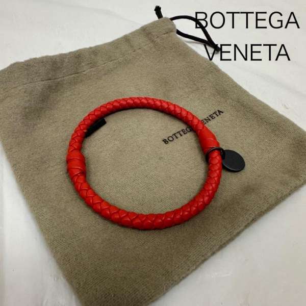 ボッテガヴェネタ VERMILLON INTRECCIATO NAPPA BRACELET レザー ブレスレット イントレチャート ナッ..