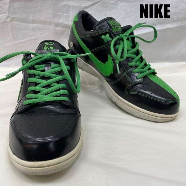 ナイキ KICKXOTIC コラボ ダンク ロー ブラック グリーン レザー レースアップ BLK GRN メンズ - ISIte..