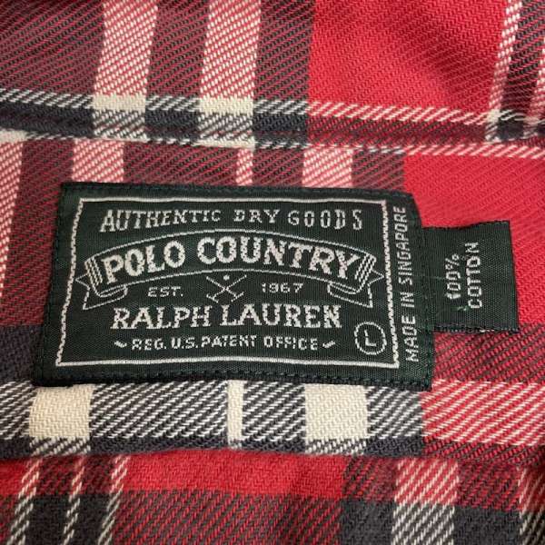 ラルフローレン 90s ヴィンテージ POLO COUNTRY フランネル チェック 長袖 シャツ ネルシャツ メンズ L ISItems【USED】【古着】【中古】50137221