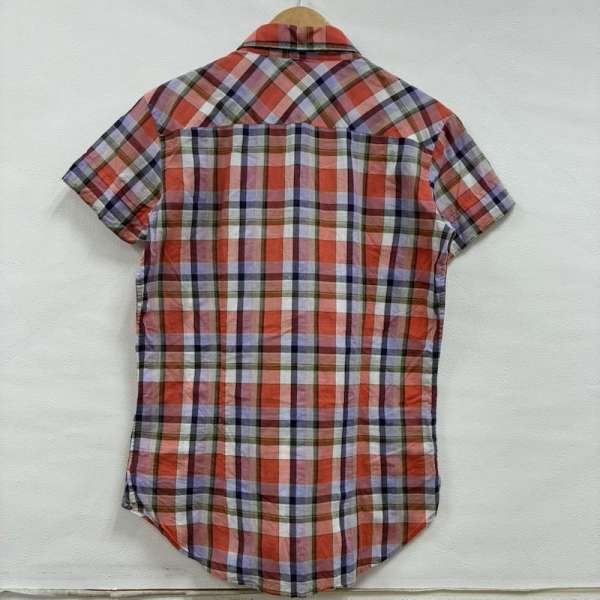 ヴィヴィアンウエストウッドマン レギュラーカラー オーブ 刺繍 チェック 袖二重 半袖 ボタン シャツ 4745-2104 メンズ 44 ISItems【USED】【古着】【中古】50137535