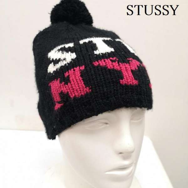 ステューシー ボンボン ロゴ ニット キャップ 帽子 メンズ - ISItems【USED】【古着】【中古】50138037