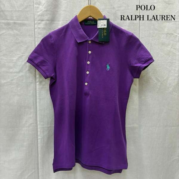 ポロラルフローレン 鹿の子ポロシャツ purple M 165/92A レディース M ISItems【USED】【古着】【中古..