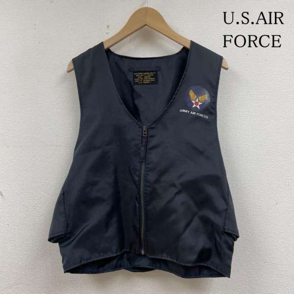 古着 ヴィンテージ U.S.AIR FORCE ラジオキャリアーベスト 2010-978520 ナイロン ロゴ プリント 前開き..