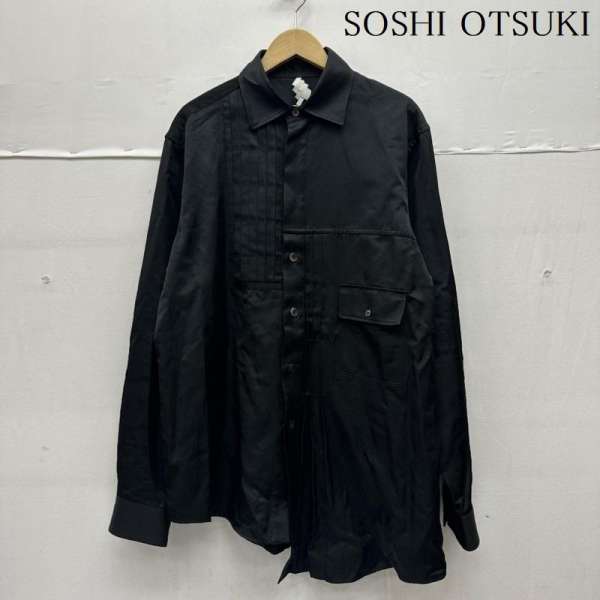 古着 21AW SOSHI OTSUKI ASYMMETRY EVENING SHIRT アシンメトリー 変形 プリーツ シャツ S21FW01SH-R メンズ 46【USED】【古着】【中古】50139251