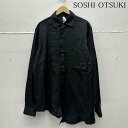 古着 21AW SOSHI OTSUKI ASYMMETRY EVENING SHIRT アシンメトリー 変形 プリーツ シャツ S21FW01SH-R メンズ 46【USED】【古着】【中古】50139251