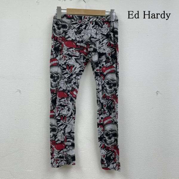 エドハーディー レギンス トレーニングウェア 総柄 ハート ロゴ スカル プリント スポーツパンツ フィ..