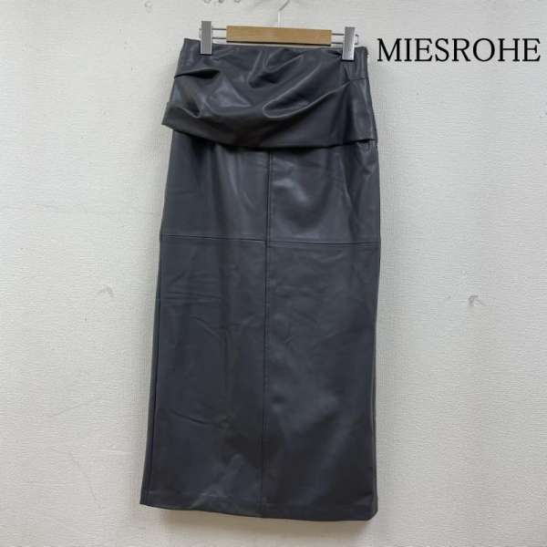 古着 MIESROHE ミースロエ ドレープデザイン ペンシル レザー スカート マキシ丈 合皮 サイドジップアップ レディース 1 ISItems【USED】【古着】【中古】50140574