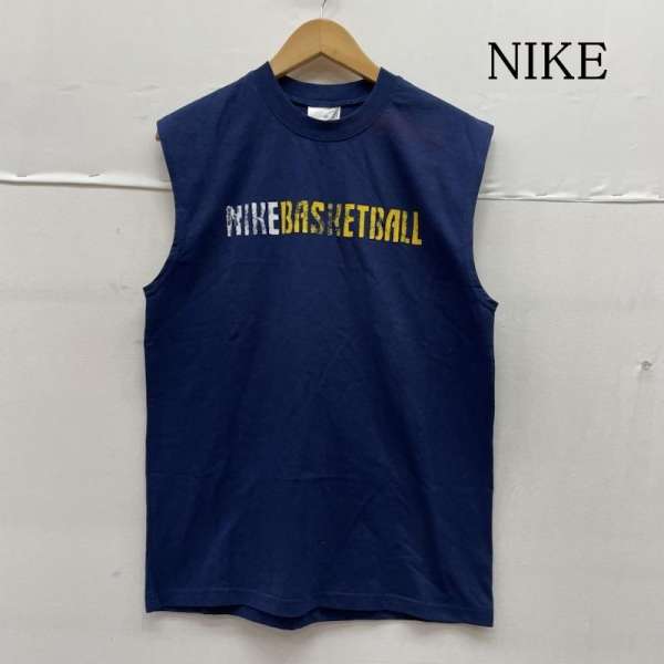 ナイキ ノースリーブ ビンテージ タンクトップ 90s バスケットボール 両面 ロゴ プリント クルーネック..