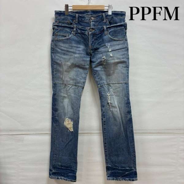 ピーピーエフエム ダブル ウエスト レイヤード クラッシュ デニム グランジ Y2K アーカイブ 和柄 メンズ L ISItems【USED】【古着】【中古】50141064