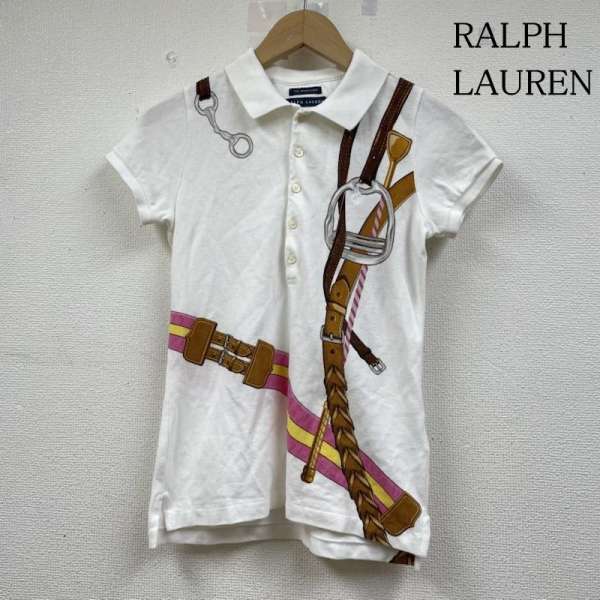 ラルフローレン THE SKINNY POLO ベルト柄 総柄 ポロシャツ 半袖 プリント ロゴ 刺繍 ワンポイント レディース XS【USED】【古着】【中古】50141075