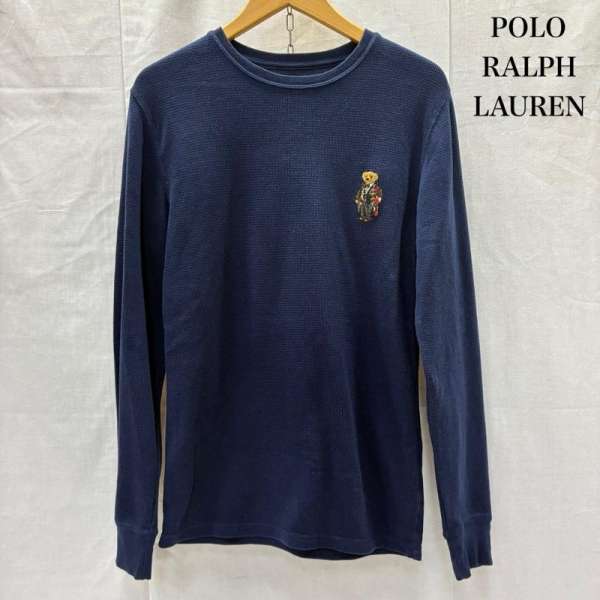 ポロラルフローレン サーマル ロンT ポロベア 刺繍 ネイビー メンズ S ISItems【USED】【古着】【中古】50141137