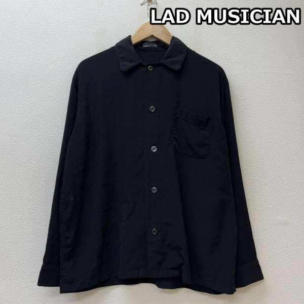 ラッドミュージシャン 2217-113 DECHINE PAJAMA SHIRT ナイロン パジャマ シャツ 黒 ブラック メンズ 42【USED】【古着】【中古】50142364
