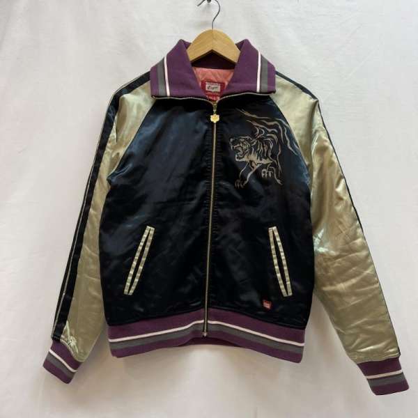 オニツカタイガー ロゴチャーム スカジャン 虎 ラメプリント y2k レディース M【USED】【古着】【中古】50142495
