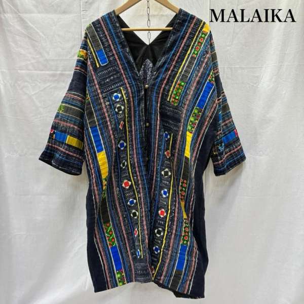 マライカ malaika traditional モン族 リバーシブルロングジャケット レディース 表記無し【USED】【古着】【中古】50142671