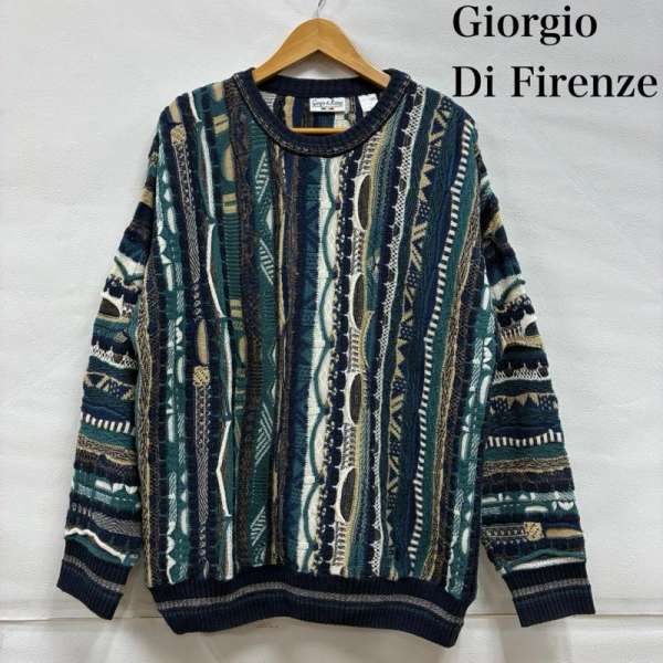 楽天クラシカヴィンテージ Giorgio di Firenze Styled in ITALY 90s 90年代 3D ニット クルーネック セーター ヴィンテージ メンズ L【USED】【古着】【中古】50143066