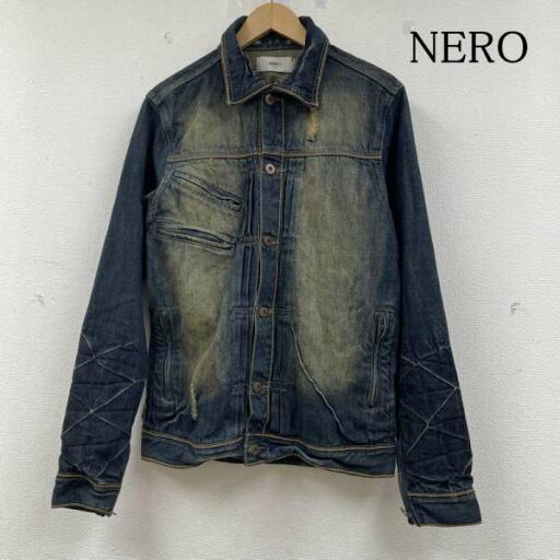 古着 NERO ネロ ダメージデニム ジャケット Gジャン ジージャン ジャンパー ボタン 大きめ メンズ L【USED】【古着】【中古】50143252 古着 NERO ネロ ダメージデニム ジャケット Gジャン ジージャン ジャンパー ボタン 大きめ メンズ L【USED】【古着】【中古】50143252